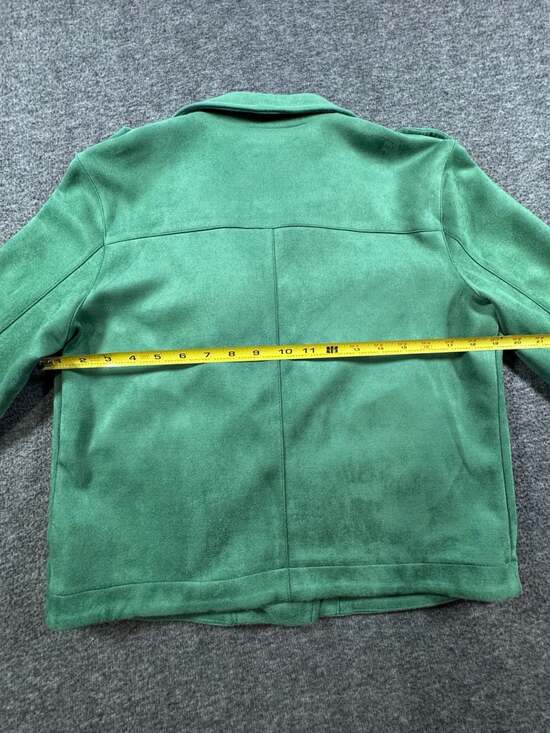 LC Lauren Conrad Green Faux Suede Moto Biker Jacket - Picture 7 of 7